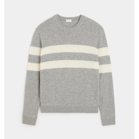 Todd Snyder Cashmere Stripe Heather Grey Sweatshirt XL Knit Crew